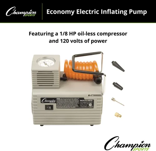 Miniatura 5 de Champion Sports Electric Ball Inflator – Quiet High-PSI Air Compressor & Ball Pump for Sports Balls, 110–120V AC