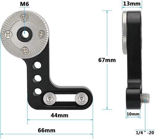 Miniatura 2 de CAMVATE Conector de orificio de rosca M6 tipo L con ranura de montaje de 1/4 "-20 puntos - 3013