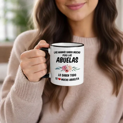 Miniatura 2 de Casitika Las Mamás Saben Mucho Pero Las Abuelas Lo Saben Todo. Taza de café Abuela – Regalo para la abuela española, divertida taza de cerámica