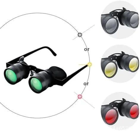 Miniatura 8 de Lentes binoculares, lente HD con zoom 3X, distancia de enfoque ajustable, para pesca, observación de aves, deportes, conciertos, teatro, ópera, TV