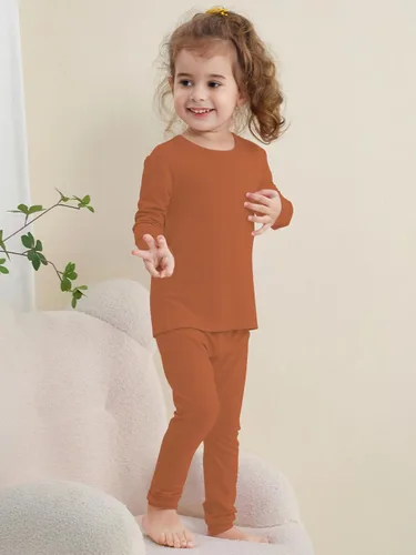 Miniatura 18 de GUISBY Conjunto de pijama de rayón de bambú para niños y niñas, ajuste cómodo, para uso diario, conjunto de pijama de 2 piezas