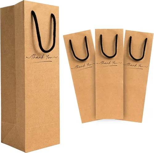 Miniatura 10 de Bolsa de regalo de vino para 2 botellas, 7.15 x 4 x 13 pulgadas, 24 bolsas de regalo para botellas de vino dobles