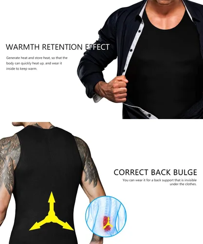 Miniatura 3 de NonEcho Entrenador de Cintura de Neopreno para Hombre Chaleco de Sauna Gimnasio Camiseta sin Mangas de Sudor Caliente Camiseta de Entrenamiento Faja