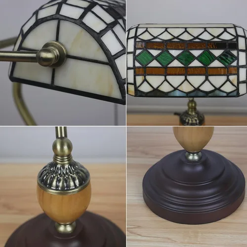 Miniatura 3 de Lámpara de escritorio Bankers Lámpara, Vintage, Mesa, Lámparas de noche, Lectura para Oficina de Estudio, Base de Aleación, W11 H15, Barroco Verde