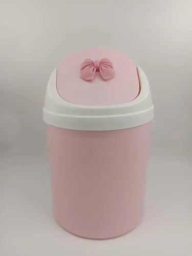 Miniatura 2 de Mini cubo de basura rosa para niñas con lazo rosa (resina Bownot)