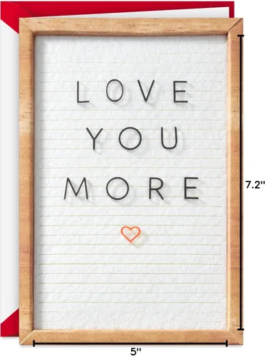 Miniatura 7 de Tarjeta de cumpleaños romántica Hallmark Signature (Love You More Letterboard)