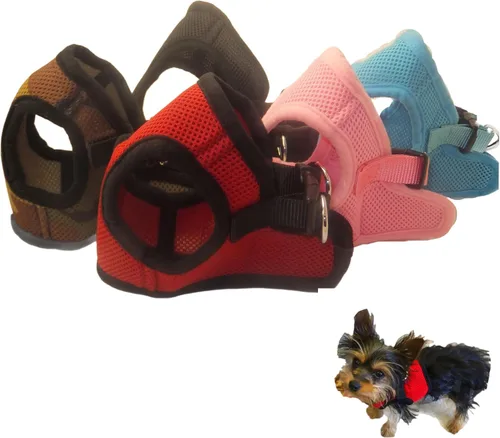 Miniatura 23 de Arnés para perros de malla suave, cómodo para razas pequeñas, cachorros, juguetes, de 2 a 16 lb, en color rosa bebé, azul, negro, rojo, camuflado