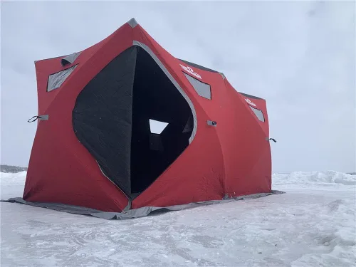 Miniatura 3 de THUNDERBAY Ice Cube Series Pop-Up Hub-Style Ice Fishing Shelter, 68-112 Square Feet of Fishable Area, Portable 6-8 Person Ice Shanty