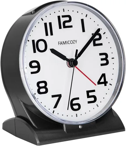 FAMICOZY Reloj despertador con retroiluminación automática, silencioso sin tictac para personas mayores con problemas de visión, fácil de