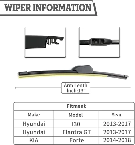 Miniatura 2 de Paquete de 2 Repuestos para Limpiaparabrisas Trasero para Hyundai Elantra GT I30 2013-2017, Jaguar F-PACE 2017-2022, Alfa Romeo Stelvio, E-PACE