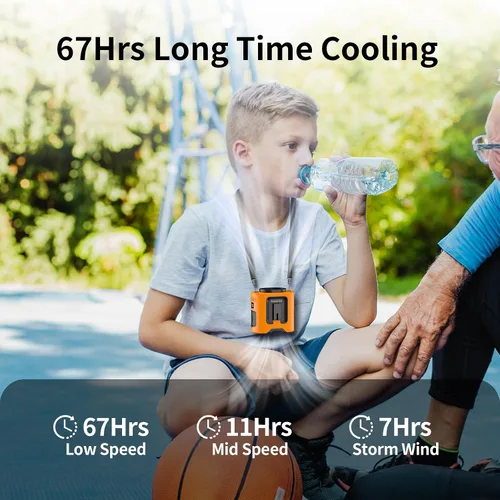 Miniatura 4 de Socool Ventilador de cintura portátil de 10000 mAh con clip en ventiladores personales recargables, ventilador de camisa de cinturón portátil