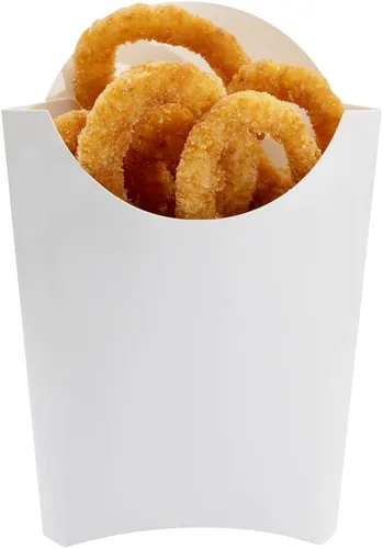 Miniatura 35 de Restaurantware Bio Tek - Taza de papas fritas desechables de 4.7 x 3.5 x 5.1 pulgadas, 100 vasos desechables para refrigerios, papel azul y blanco