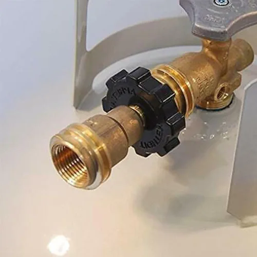 Miniatura 5 de Uenede Adaptador de tanque de propano de latón con llave que convierte la válvula de servicio del tanque POL LP en manguera QCC1/Type1 o Regualtor