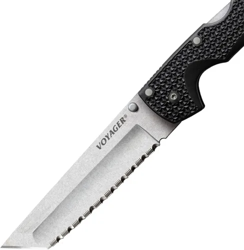 Miniatura 3 de COLD STEEL XL Voyager - Cuchillo plegable táctico de 5.5 pulgadas AUS10A de 5.5 pulgadas con mango Griv-Ex de 6.75 pulgadas, con bloqueo Tri-Ad