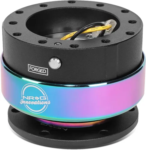 Miniatura 11 de NRG Innovations Gen 2.0 Adaptador de liberación rápida para volante de 6 orificios con pernos de montaje, liberación rápida - cuerpo negro/anillo