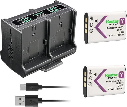 Miniatura 6 de Kastar Cargador de batería cuádruple compatible con batería Sony NP-BY1, Sony HDR-AZ1VR Impermeable Action Cam Mini, Action Cam Mini HDR-AZ1VB, Sony