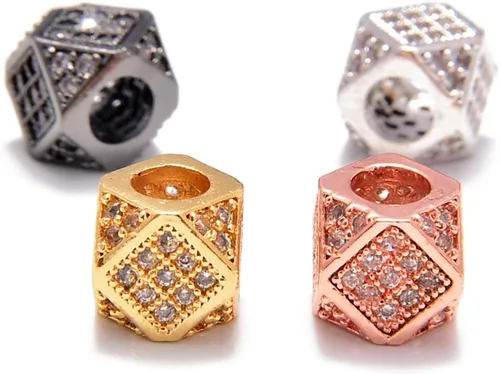 Miniatura 3 de AD Beads Pulsera de cuentas de zircón con tachuelas de strass