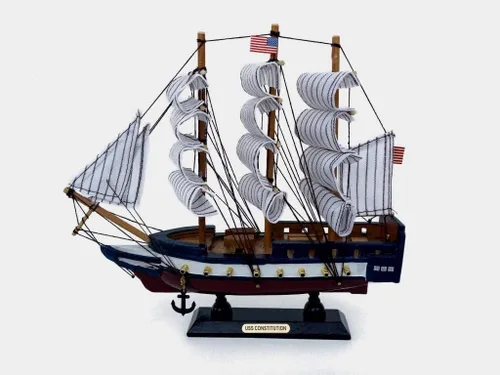 Miniatura 2 de Modelo de madera USS Constitution Scale Model Ship 10" (marrón)
