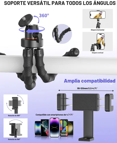 Miniatura 3 de Kit de inicio de YouTube para iPhone/Android, kit de inicio de YouTube con micrófono inalámbrico/trípode de cámara/trípode flexible/luz de relleno