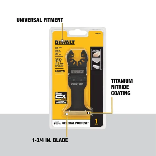 Miniatura 2 de DEWALT Hoja oscilante para herramientas de madera con clavos, ancha, revestimiento de nitruro de titanio (DWA4204), color negro (paquete de 5)
