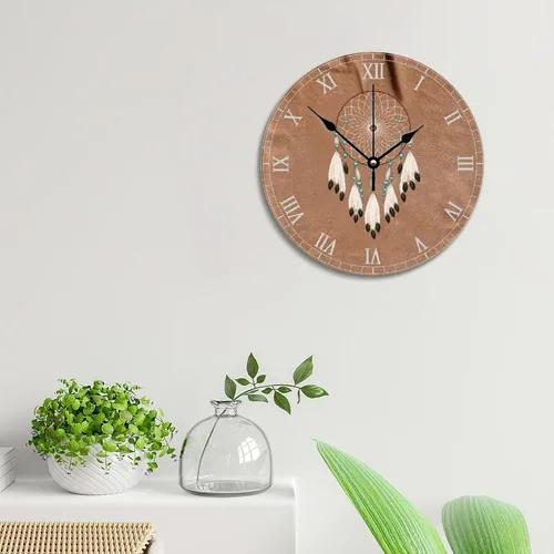 Miniatura 3 de ArogGeld Reloj de atrapasueños nativo americano, bohemio, talismán indio, personalizado, de 10 pulgadas, funciona con pilas, decoración silenciosa