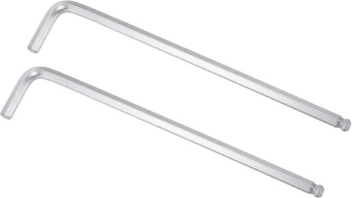 uxcell Llave hexagonal de extremo de bola de 1/4", herramienta de reparación de brazo largo en forma de L 40Cr, SAE 2 piezas