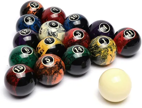 Miniatura 2 de CUPPA Juego de bolas de billar/bolas de billar profesional, 16 bolas completas para mesas de billar Negro