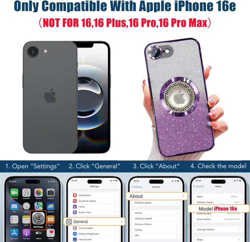 Miniatura 312 de Misscase Funda magnética con purpurina para iPhone 11 compatible con MagSafe, protección completa, delgada, a prueba de golpes, antiarañazos