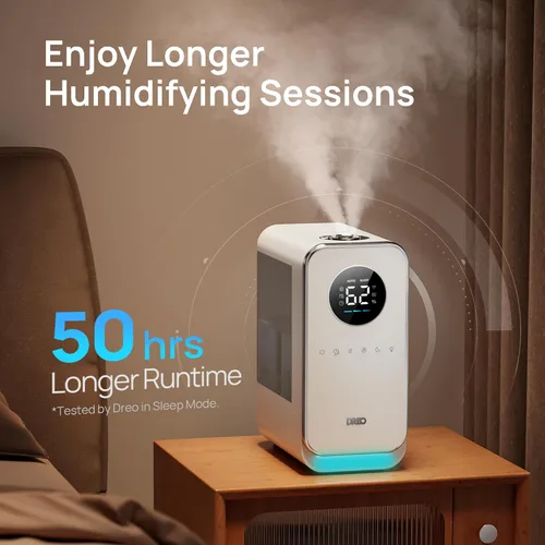 Miniatura 5 de Dreo - Humidificadores para recámara, llenado superior, inteligente, silencioso, vapor frío, difusor de aceite y luz nocturna, tiempo