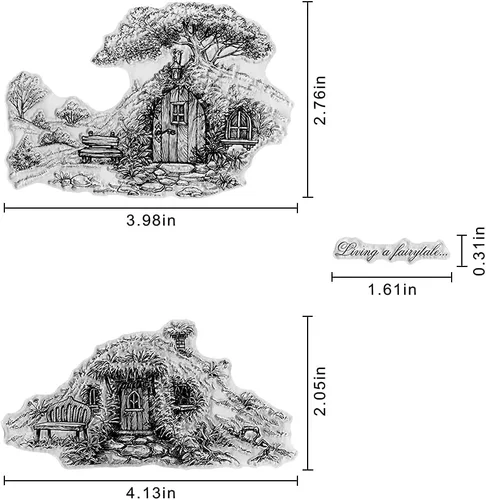 Miniatura 2 de Tree House - Sellos transparentes para hacer tarjetas y decoraciones de álbumes de fotos, sellos de goma transparente de cuento de hadas