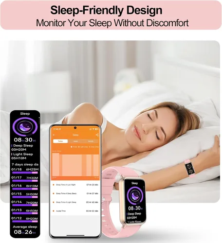 Miniatura 4 de Rastreador de actividad física (respuesta/hacer llamadas), reloj inteligente para mujer, con pantalla AMOLED siempre encendida de 1.47 pulgadas