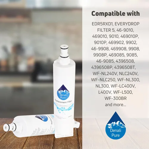 Miniatura 9 de Filtro de agua de repuesto para refrigerador Whirlpool 4392857, compatible con el cartucho de filtro de agua para refrigerador Whirlpool 4392857
