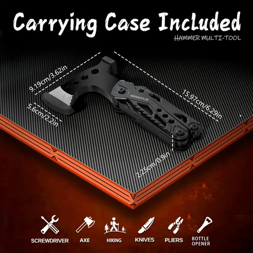Miniatura 6 de Accesorios de multiherramienta para acampar, rellenos de calcetines para hombres 16 en 1 Multiherramienta Equipo de supervivencia con hacha