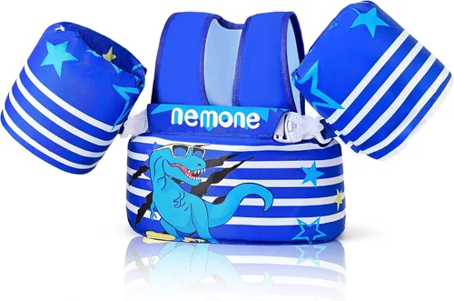 Miniatura 19 de Nemone Chaleco de natación para niños pequeños de 22 a 70 libras, flotadores para niños, chaqueta de natación con alas de agua para el brazo para A