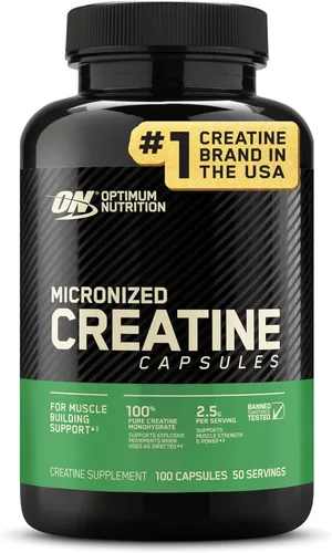 Optimum Nutrition Cápsulas de monohidrato de creatina micronizada, aptas para Keto, 2500 mg, 100 cápsulas