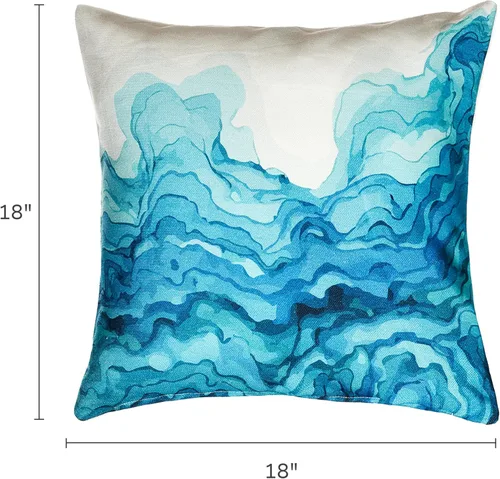 Miniatura 5 de Fab Habitat Almohadas para interiores y exteriores hechas de hilo de poliéster reciclado, resistente a las manchas, lavable a máquina, inserto Ondas