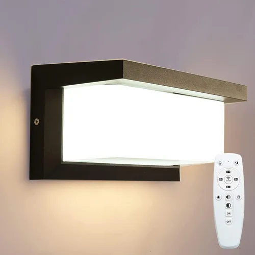 Miniatura 7 de Aplique de pared LED de 18 W, lámpara de porche exterior impermeable IP65, luz de pared blanca cálida de 3000 K, lámpara de pared de aluminio negro