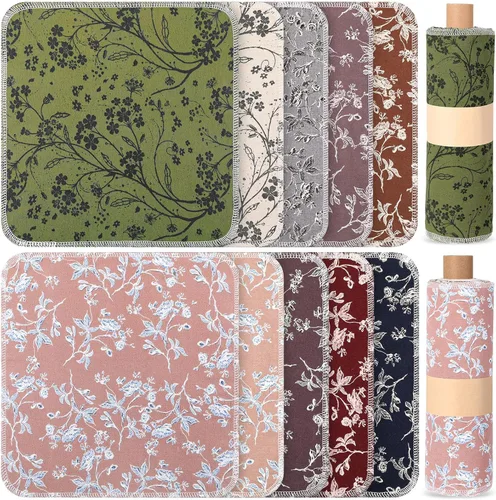 Miniatura 8 de Redbaker 50 piezas de toallas de papel reutilizables, paños de algodón reutilizables sin papel, toallas de papel absorbentes lavables para inodoro