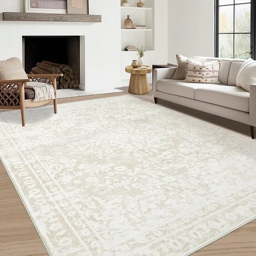 Miniatura 28 de Aoyaomi Alfombra de Área Vintage para Sala de Estar - 5x7 Grande Lavable a Máquina Boho Marroquí Desgastada Alfombras Estilo Granja para Dormitorio