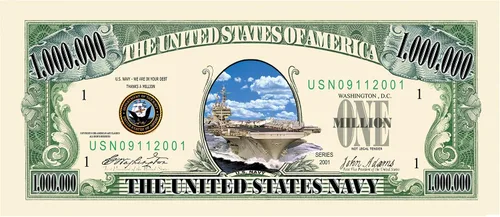Miniatura 2 de US Navy Conmemorative Million Dollar Bill - Juego de 10