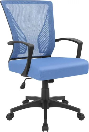 Miniatura 9 de Furmax Silla de oficina ergonómica de escritorio para computadora, silla de malla, respaldo medio, soporte lumbar giratorio con reposabrazos