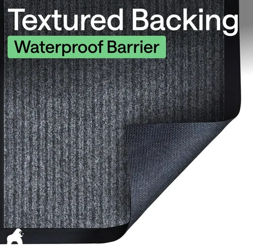 Miniatura 46 de GORILLA GRIP Tapete impermeable para puerta de protección de tráfico, 35 x 23 pulgadas, tapetes de entrada resistentes, tapetes comerciales con Negro