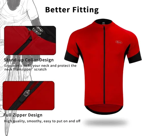 Miniatura 3 de Cycling Bike Jersey for Men Short and Long Sleeve Bike Bicycle Shirts Biking Clothing Breathable Quick-Dry Shirt with Pockets