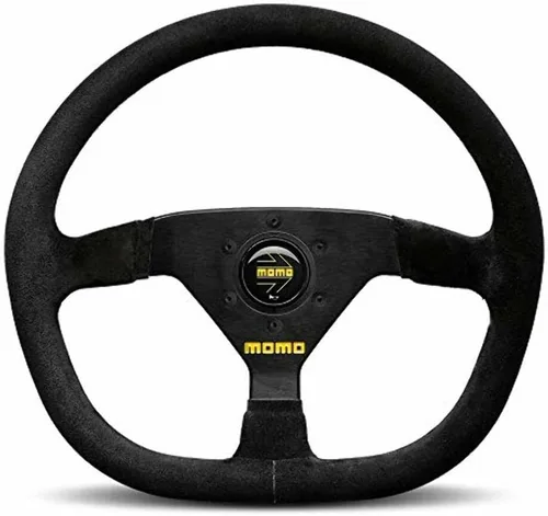 Miniatura 4 de MOMO Motorsport MOD. 30 con botones, volante de carreras de ante negro, radios negros, anodizados y cepillados, 320 mm - R1960/32SHB