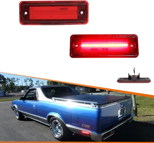 ADIIL Luces LED de lente roja para parachoques trasero compatibles con 1978-1987 Chevrolet El Camino GMC Caballero, reemplazan las lámparas Luces