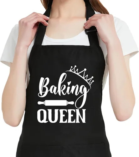 Divertidos delantales resistentes a las gotas de agua para mujer con 2 bolsillos, delantal de cocina ajustable para cocinar, hornear
