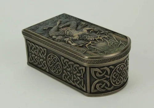 Miniatura 2 de Veronese Design Cernunnos - Caja de baratijas con cuernos celtas y el dios de los animales