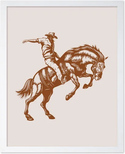 Miniatura 55 de Poster Master Póster de Rodeo marrón – Estampado retro de vaquero sobre caballo – Arte de vaquero – Arte occidental – Arte del salvaje oeste