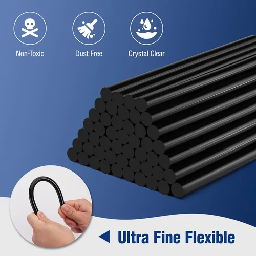Miniatura 5 de WORKPRO Barras de pegamento caliente de tamaño completo, paquete de 50, 0.43x8 pulgadas, barras de pegamento caliente negro para pistolas