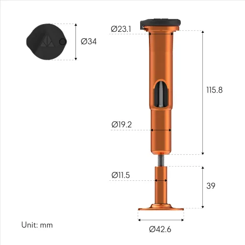 Miniatura 7 de Granite Stash RT - Multiherramienta para bicicleta de trinquete con 9 puntas almacenadas en el interior de la horquilla cónica, soporte de Naranja